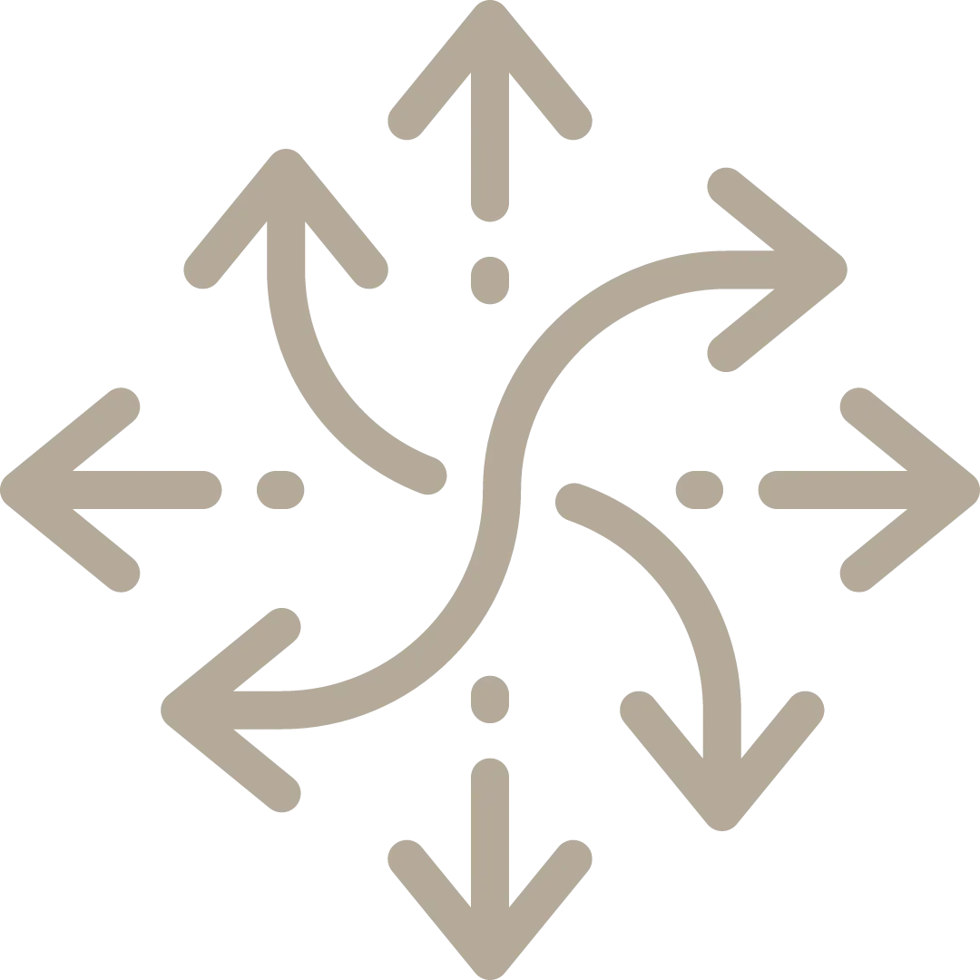 icon depicting many arrows pointing in different directions