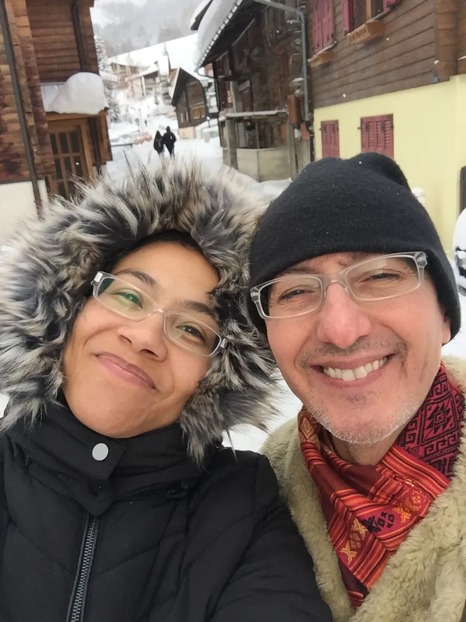 photo of Cynthia + Paul Luna smiling in Leukerbad