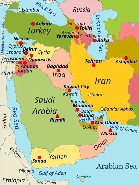 West Asia Map