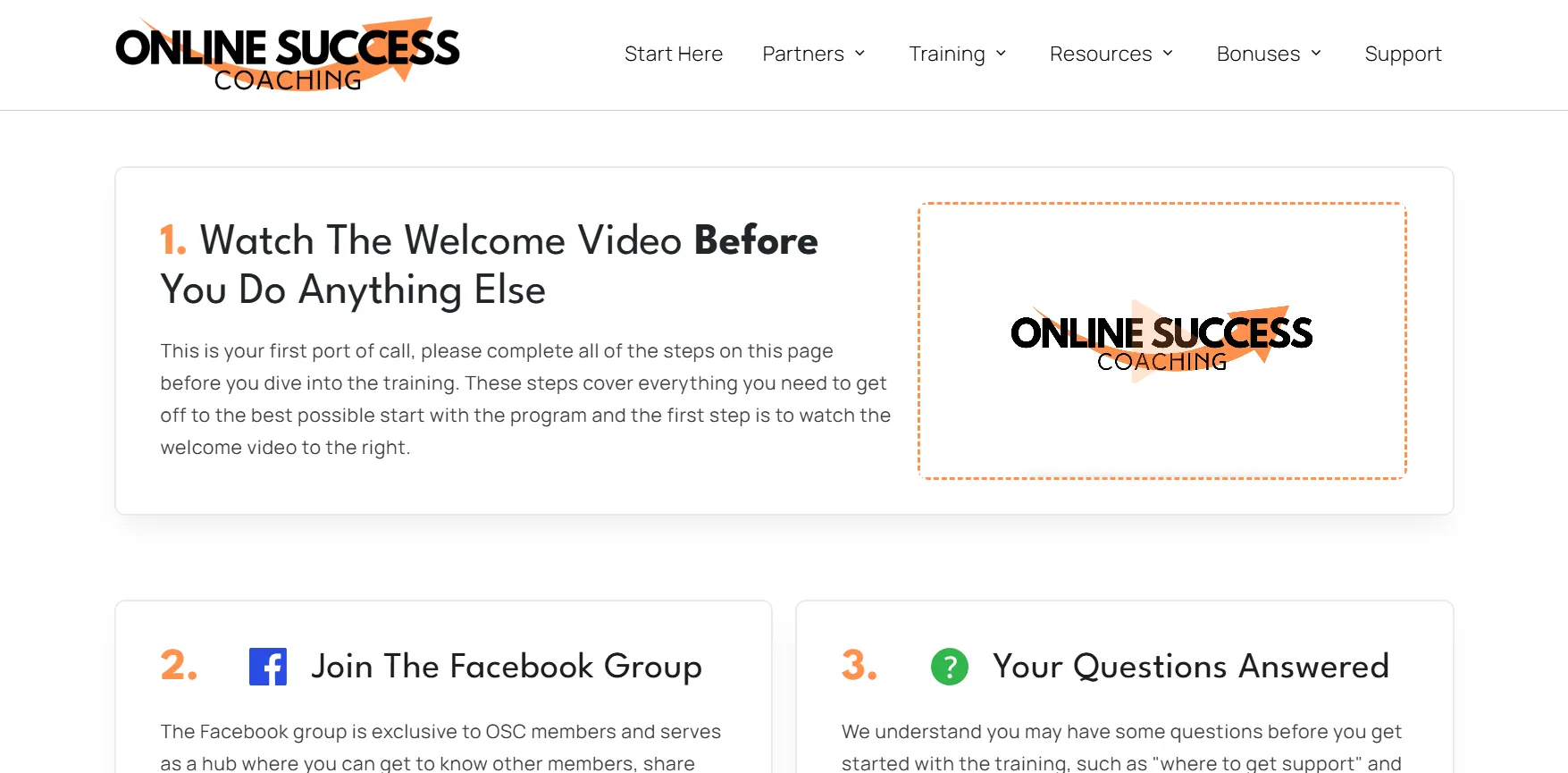 Online Success Coaching membership site