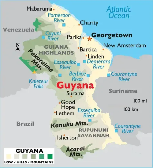 Guyana  Map