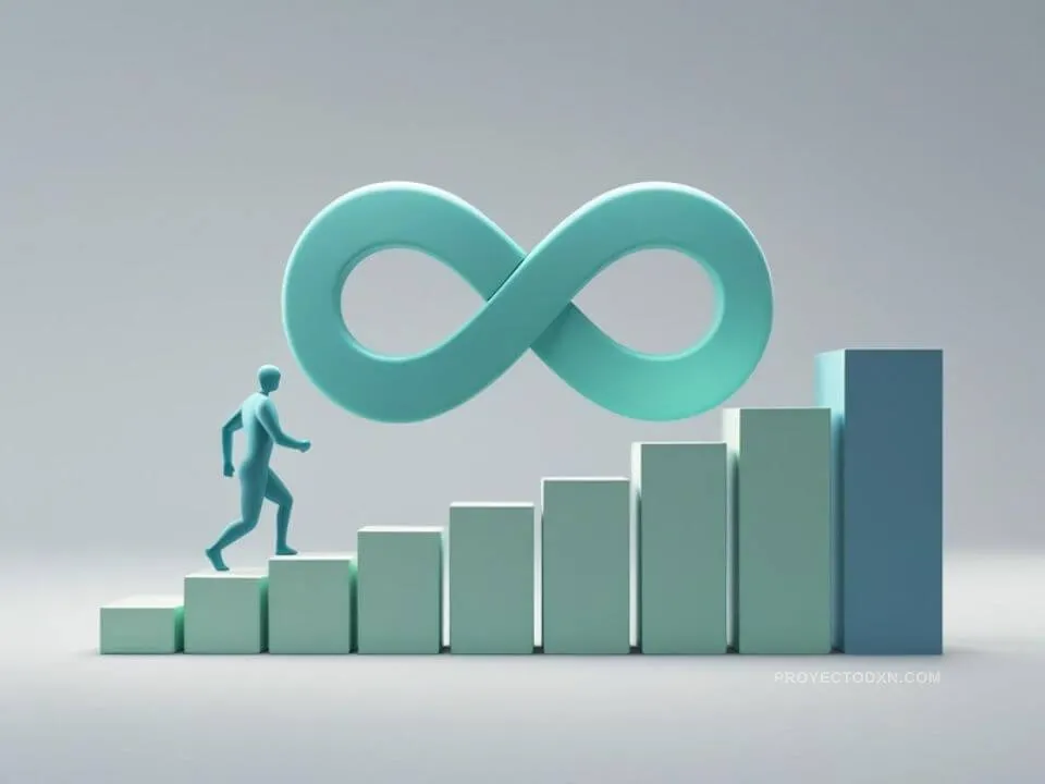 Gráfico ascendente que simboliza cómo los puntos en DXN se acumulan mes a mes sin reiniciarse.