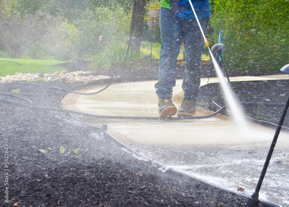 Pressure Washing Sidewalk