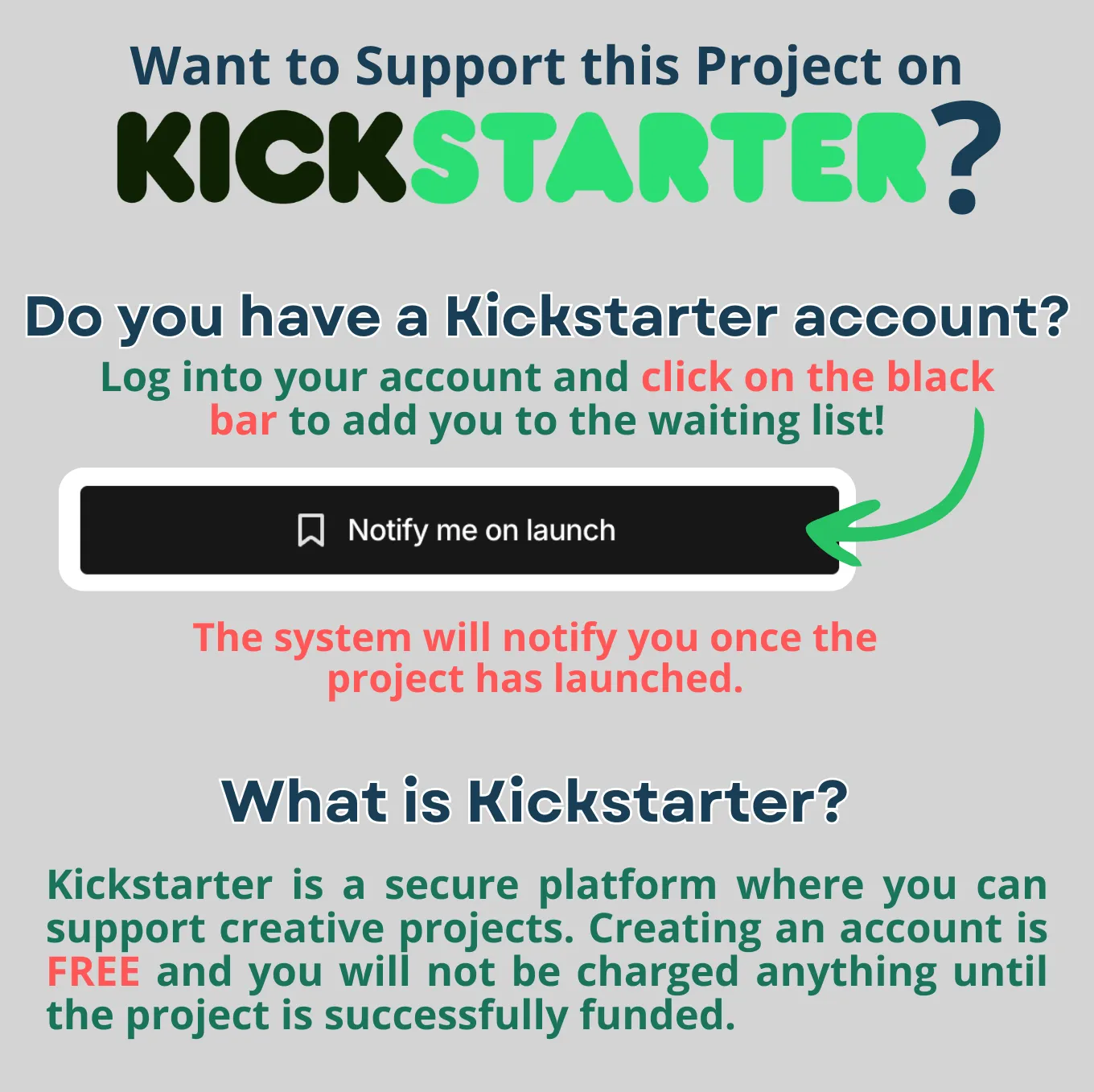 creating a New kickstarter account