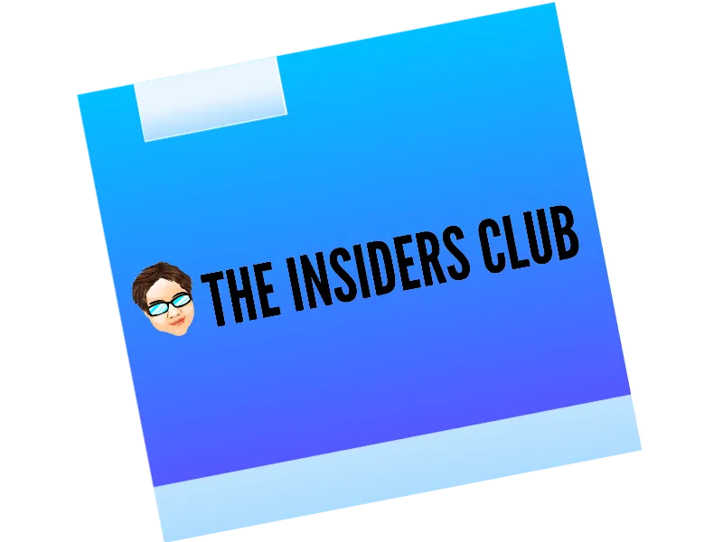 the insiders club sticky note