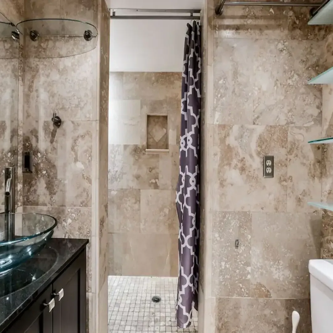 Bathroom Bliss: Experience Luxury with Standing Dual Shower Delight!