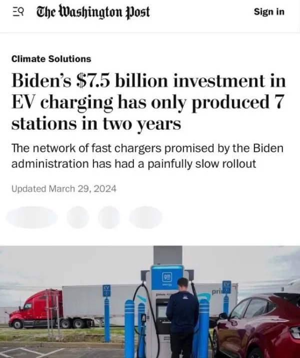 Biden's 7.5 billion in EV Charging stations