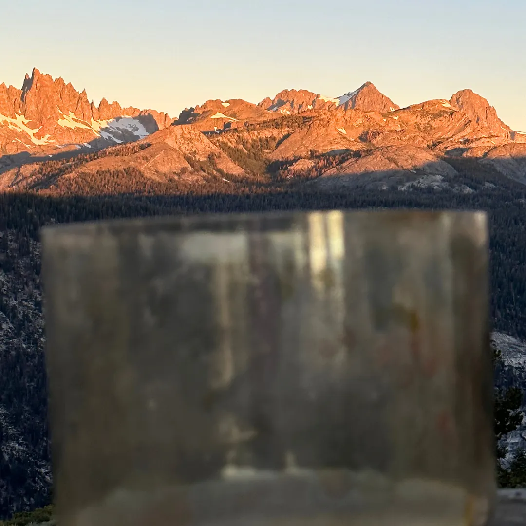 Crystal Bowl Sound Bath in font of the Minarets in Mammoth Lakes, CA