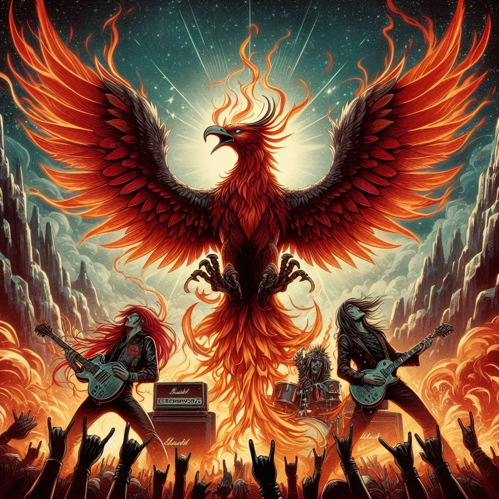 Rock n Roll Legend Phoenix bird fantasy