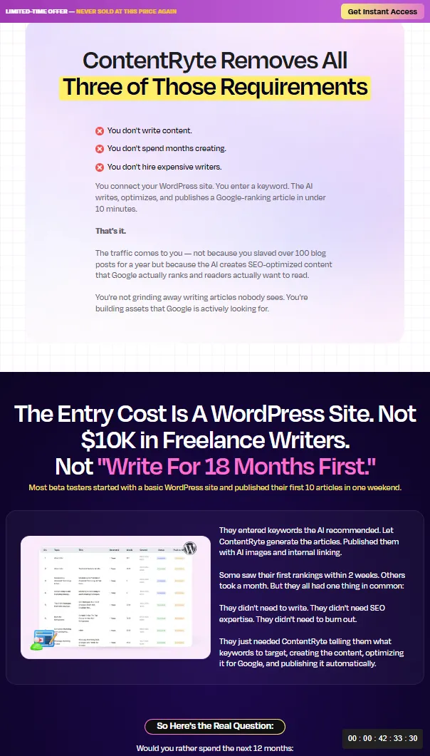 ContentRyte Review OTO Demo Bonuses Upsells OTOs Pricing Walkthrough-31-ContentRyte Removes All Three of Those Requirements