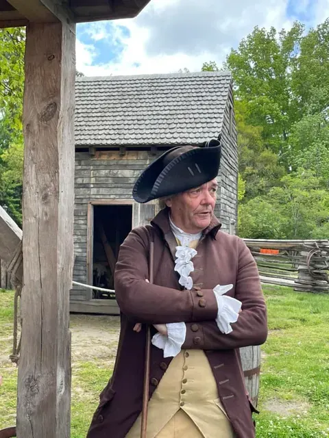 Ron Carnegie portraying George Washington in Colonial Williamsburg