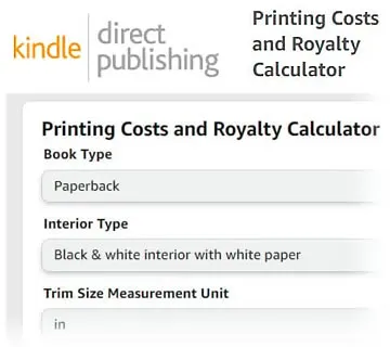 KDP Printing Costs and Royalty Calculator