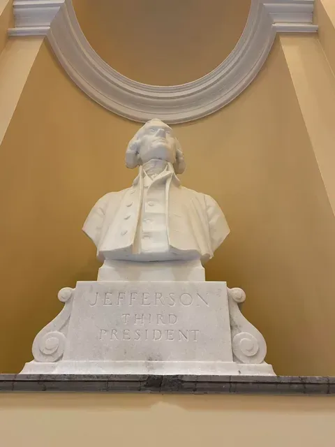 Virginia State Capitol bust of Thomas Jefferson, third United States President
