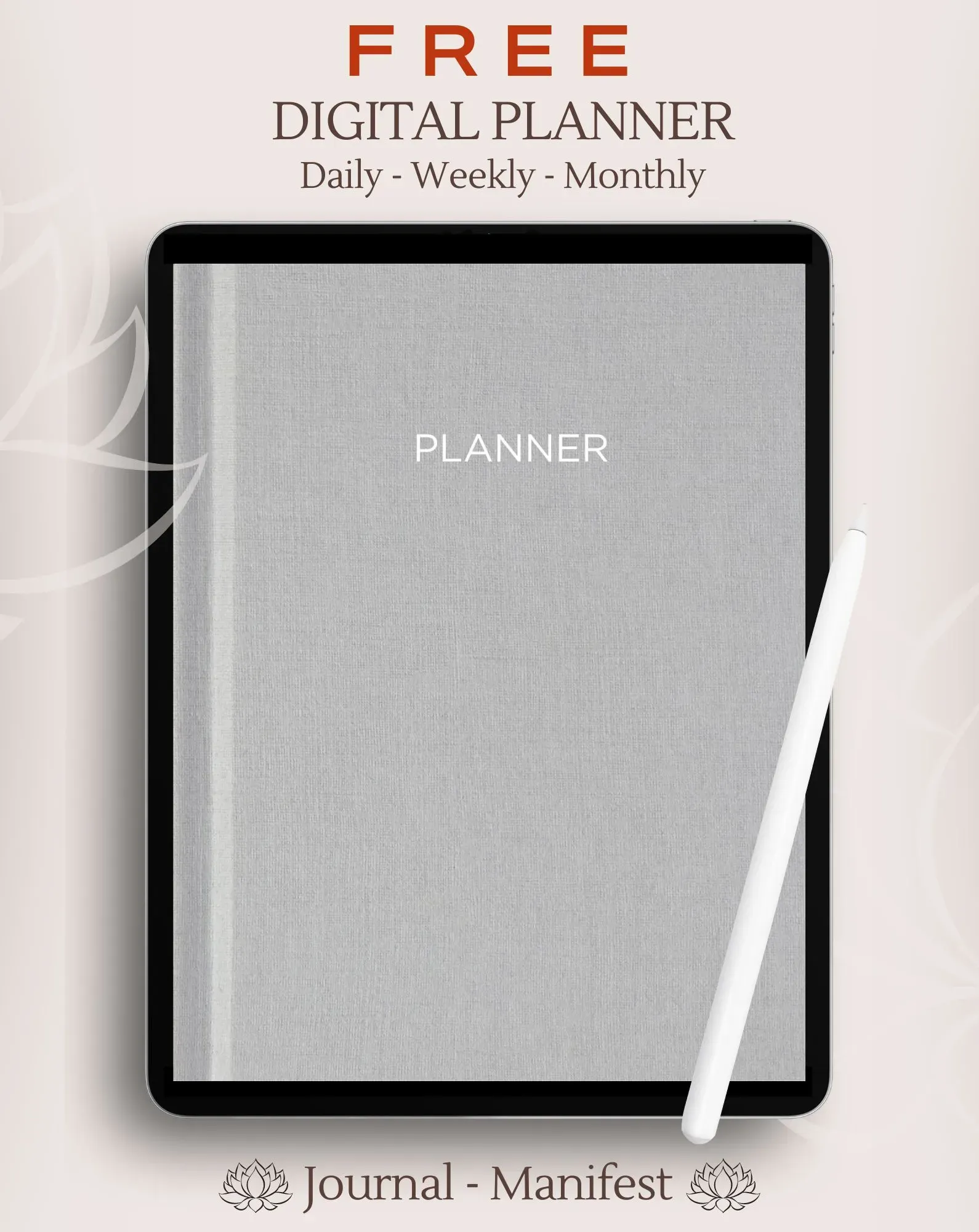 free digital planner goodnotes ipad notability daily weekly monthly notebook electronic digital