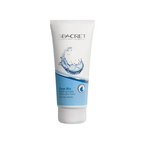 afbeelding van een tube Seacret body lotion geur ocean mist