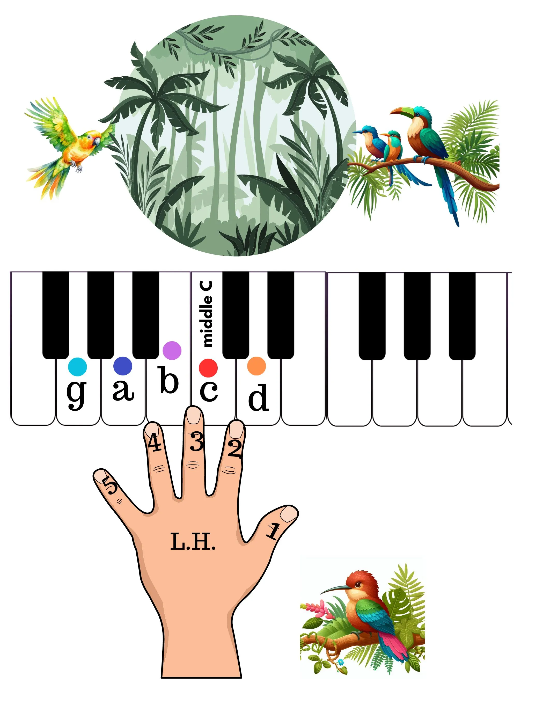 5 Piano fingers on G Safari