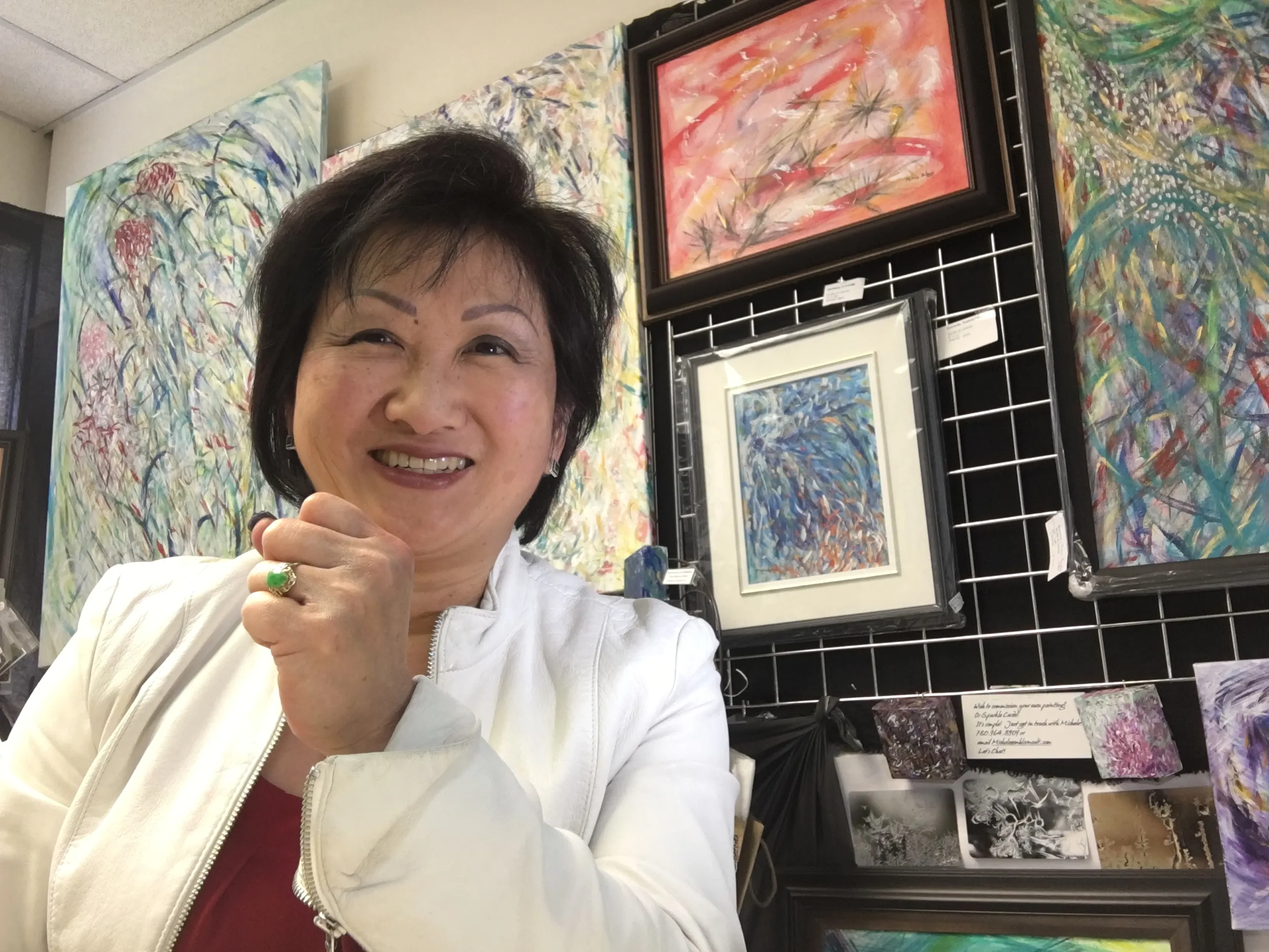 Picture of Michele at VASA where she was one of approx. 20 resident artists, for 8 yeaers.