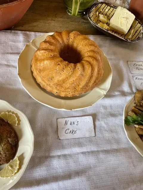 nuns cake with orange flower water- pound cake style from the 18th century