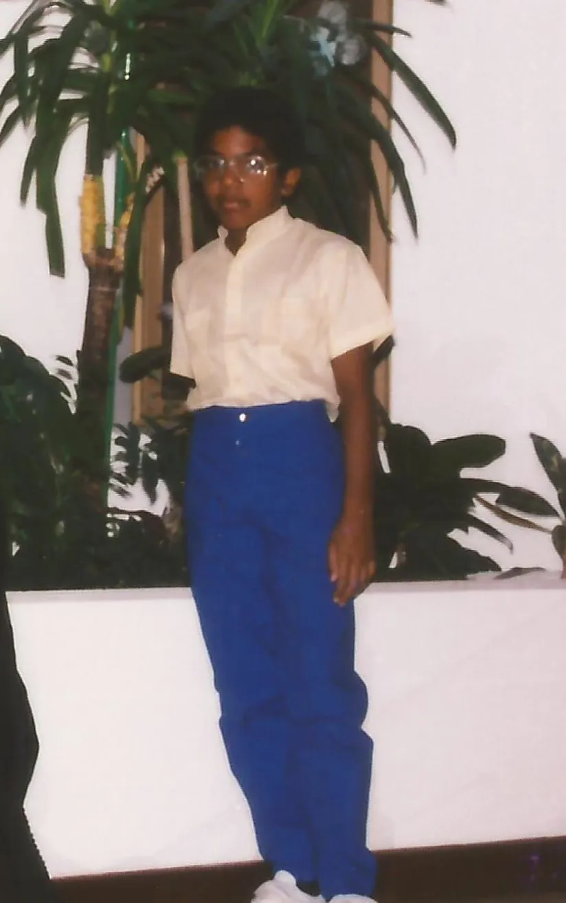 Before: Muneer as an awkward young boy