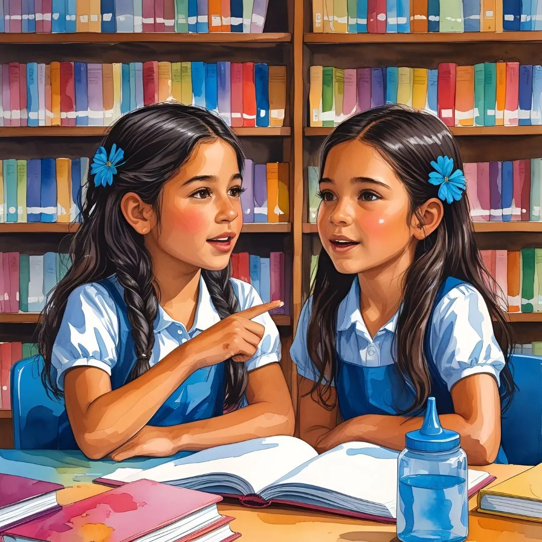 2 girls having a conversation in school