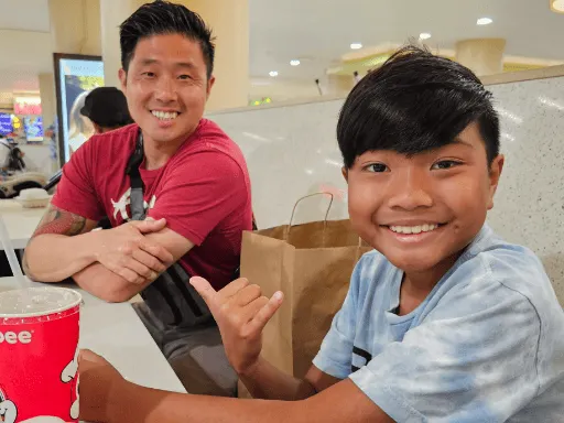 David and Dawson at Ala Moana foodcourt August 26 2023 512x384 c