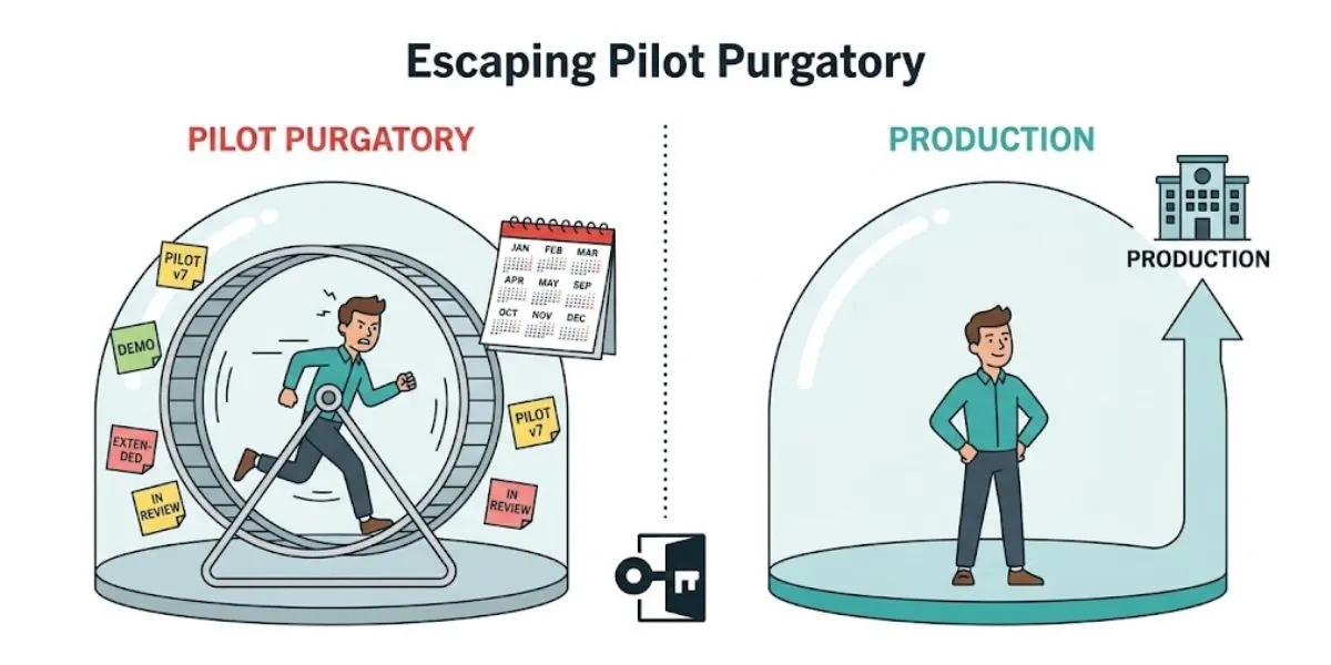 Enterprise AI pilot purgatory vs production -- the two paths