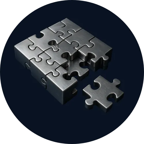 Cubos unidos em um quebra-cabeça