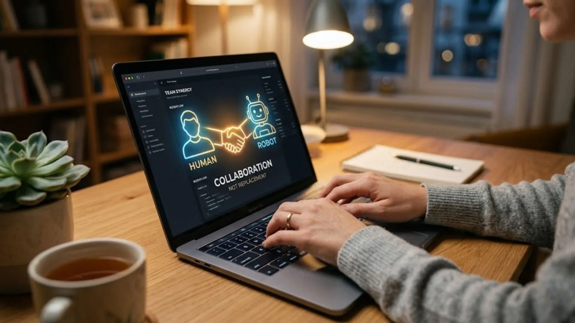 Human and AI collaboration workflow for creating expert marketing content.