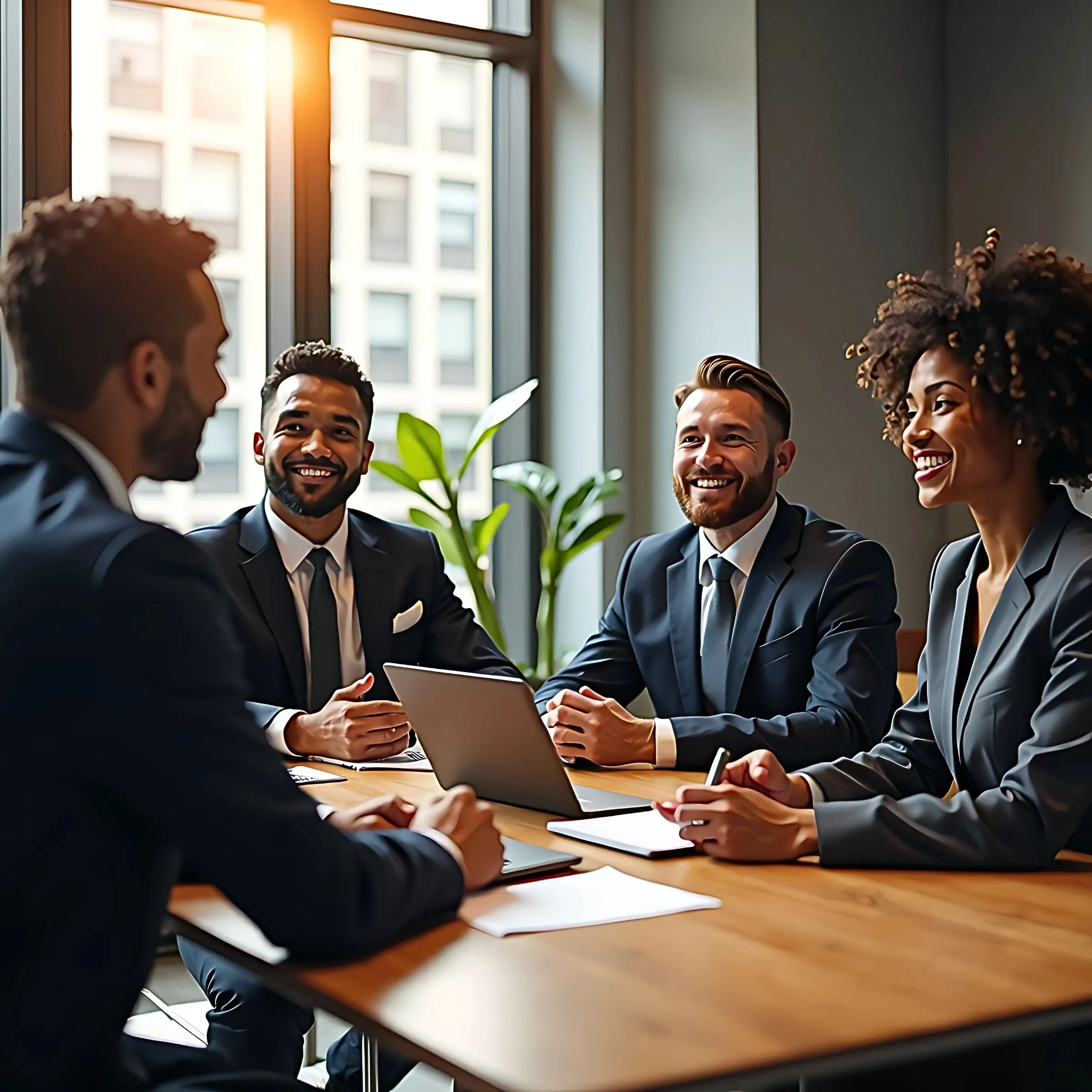 Diverse team members having a meeting
