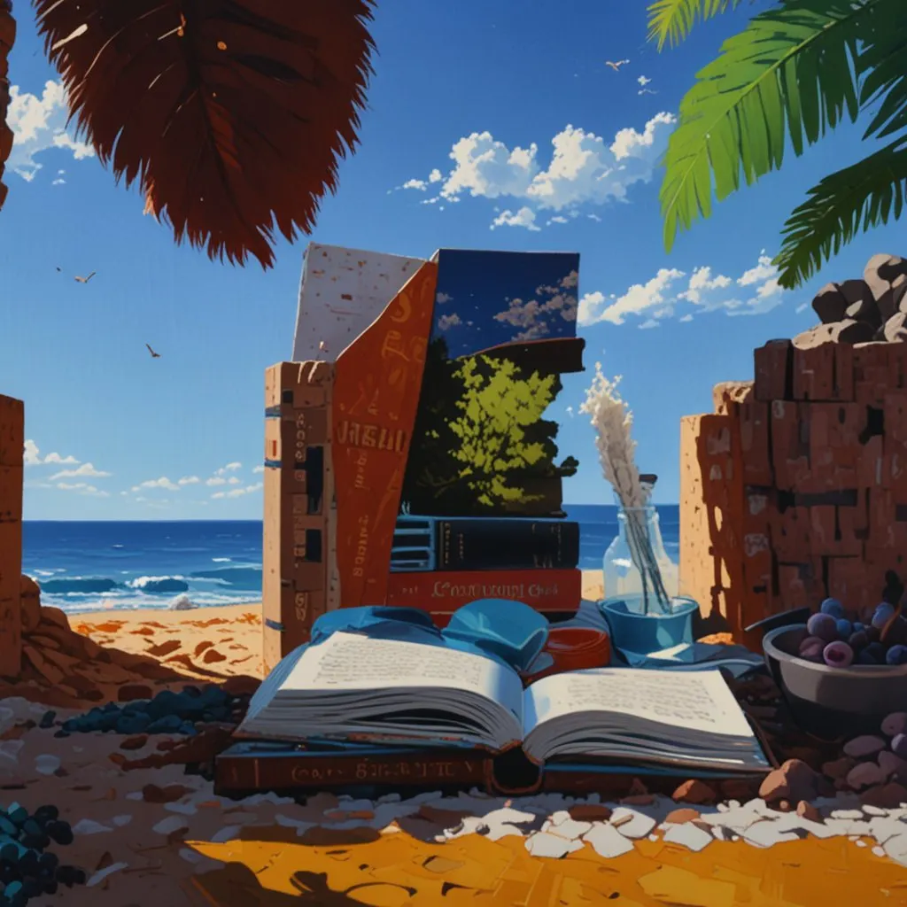Vibrant beach scene