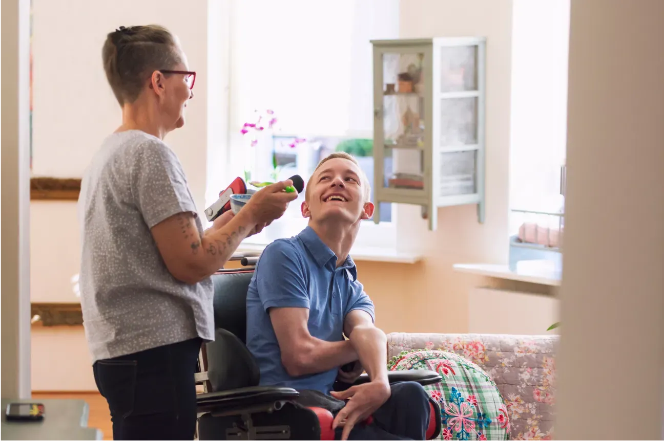 man with cerebral palsy