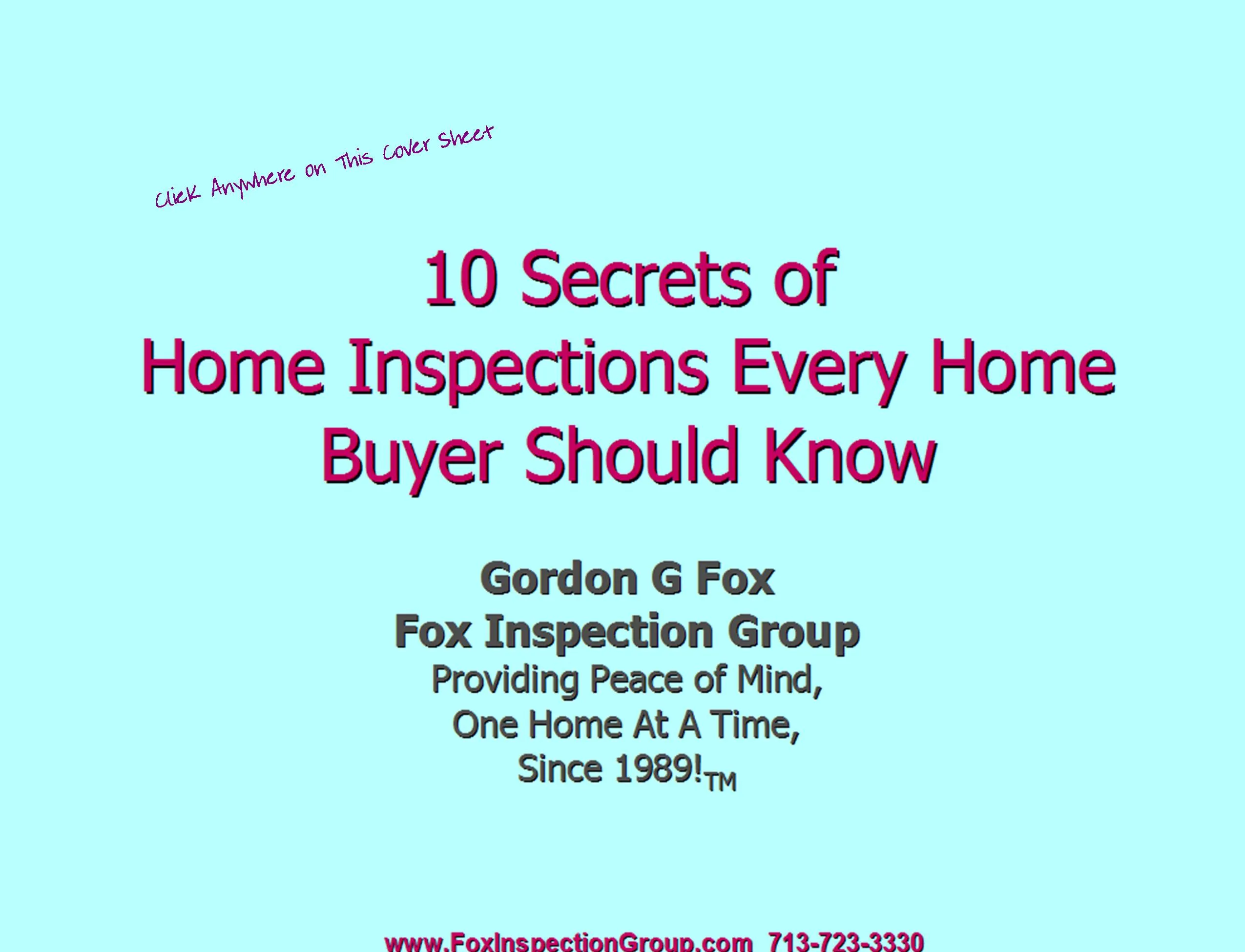 10 Secrets of Home Inspections cover