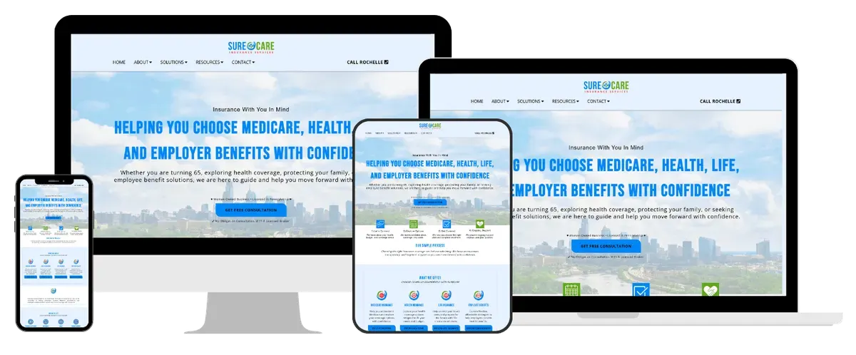 SureCare Insurance Services Mock-up