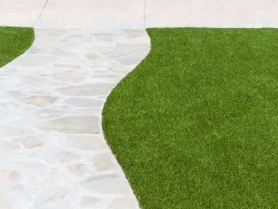 Front Walkway with Fake Grass