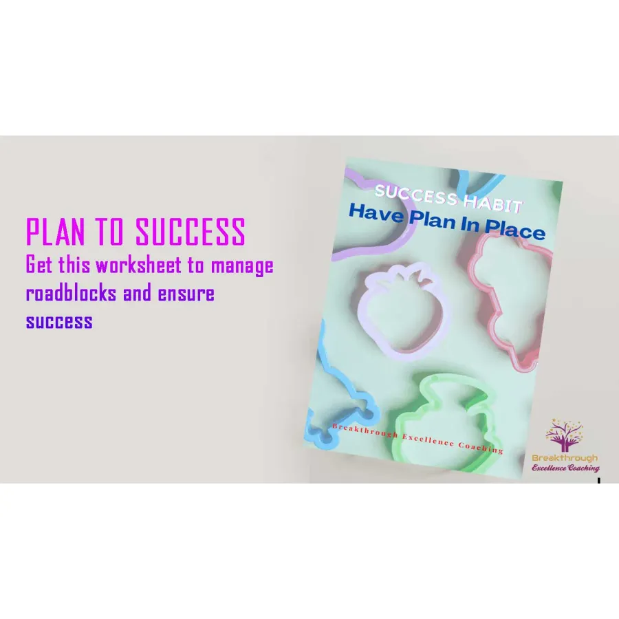 Success Habit : Have Plan In Place - Worksheet 2