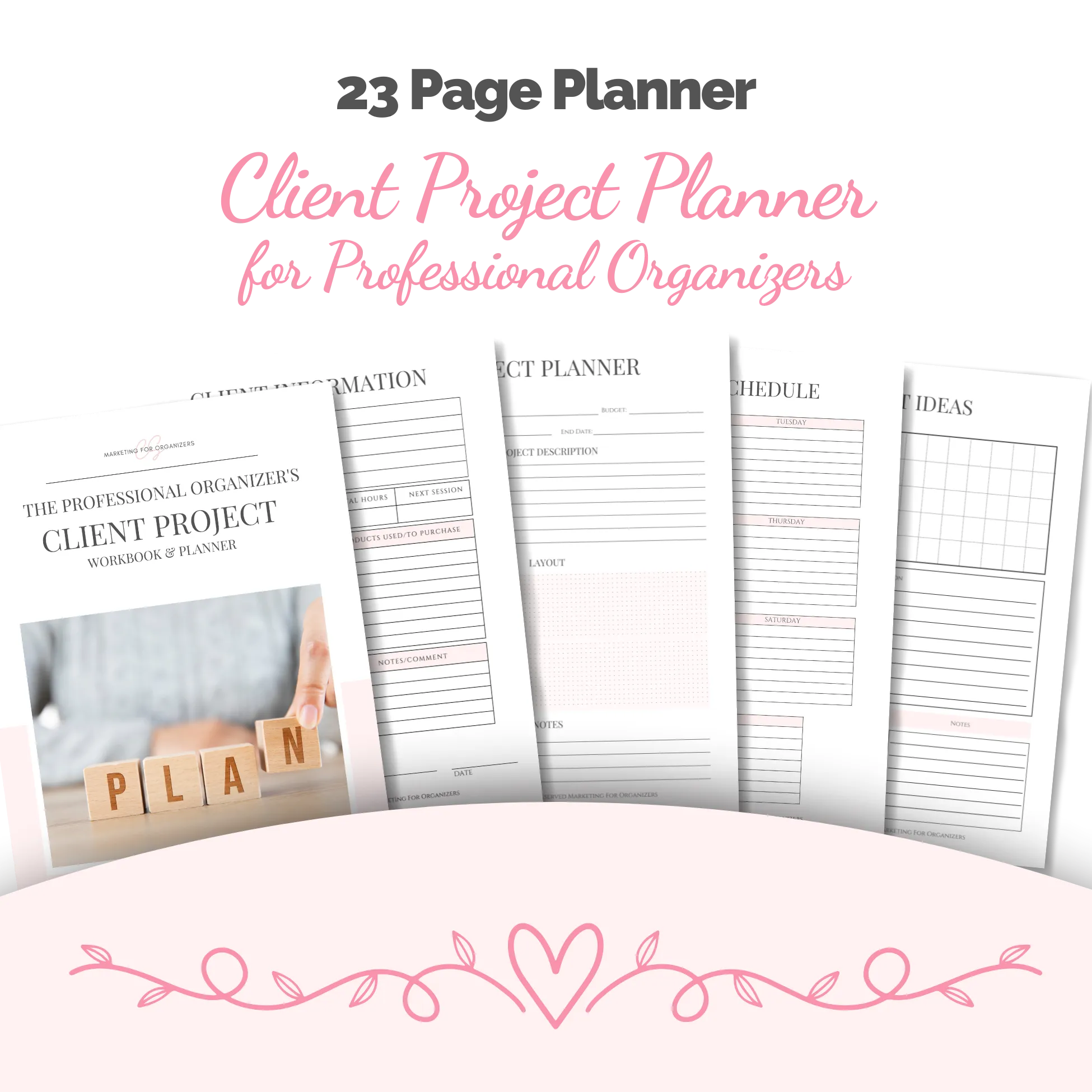 Creating Serenity Professional Organizing Client Planner for Professional Organizer Mockup