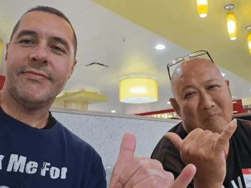 Sarge and Isaac at Ala Moana foodcourt August 26 2023 512x384 c