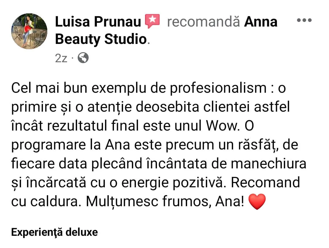 recenzie facebook annabeautystudio.ro