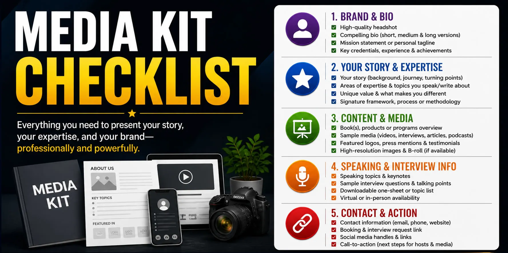 Media Kit Checklist by Bart Smith