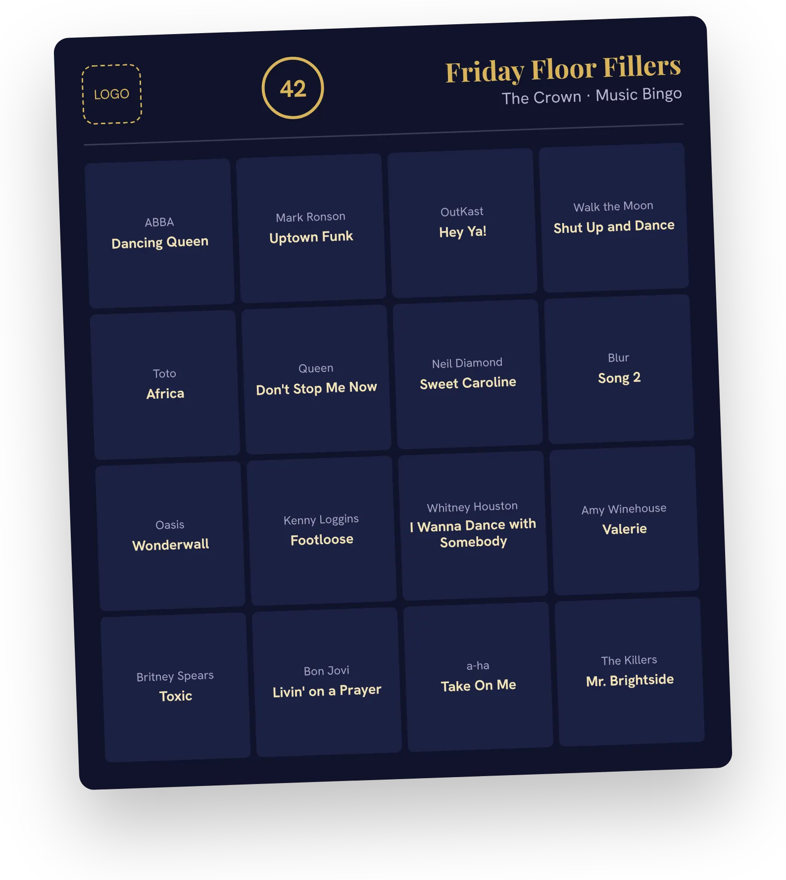 Music Bingo Card Generator custom card themes