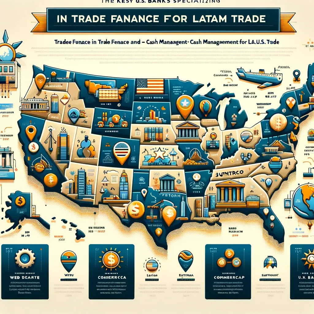 bancos clave de EE. UU. especializados en financiación del comercio y gestión de efectivo para el comercio con LATAM