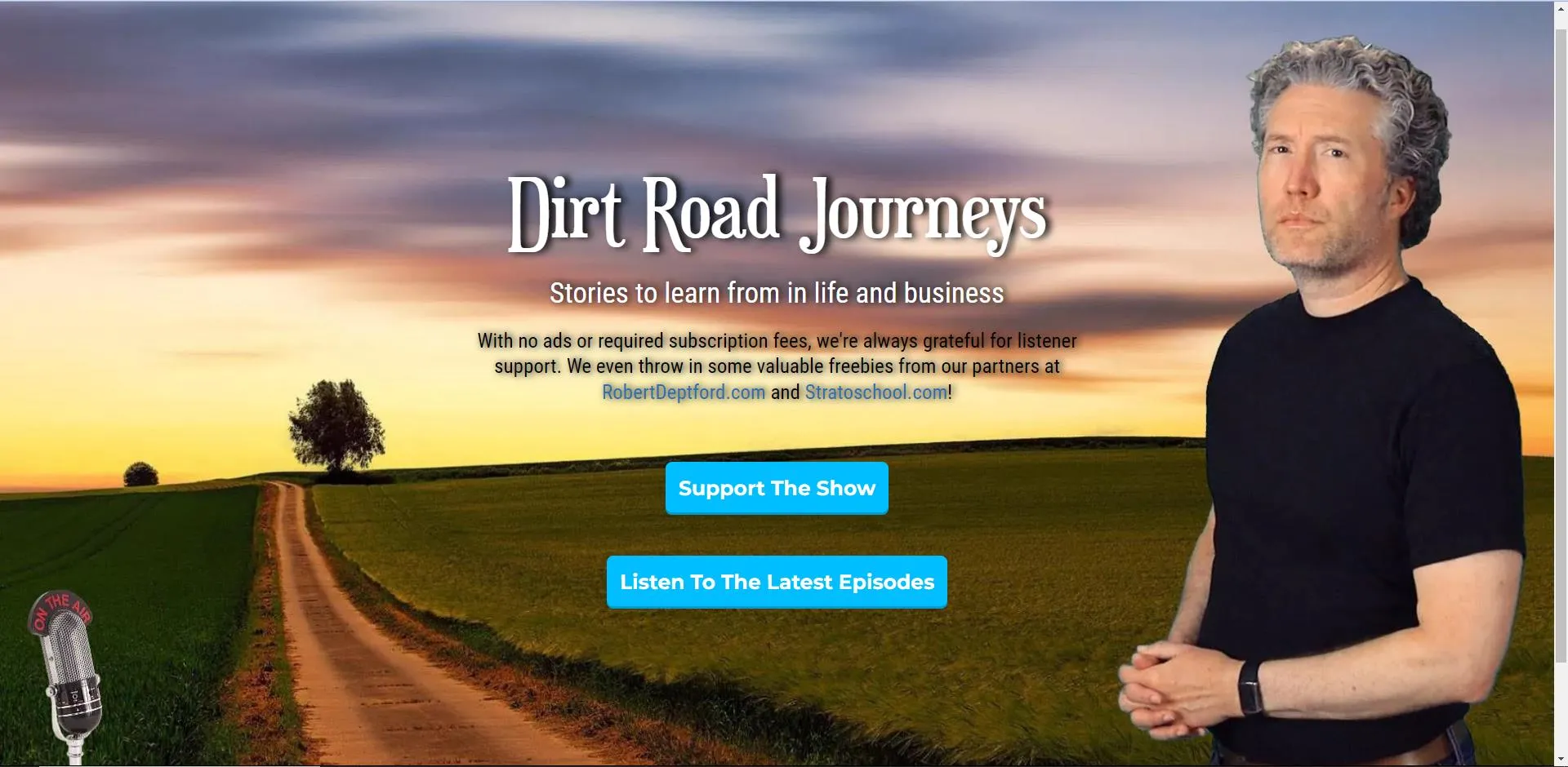 Web design example - Dirt Road Journeys Podcast