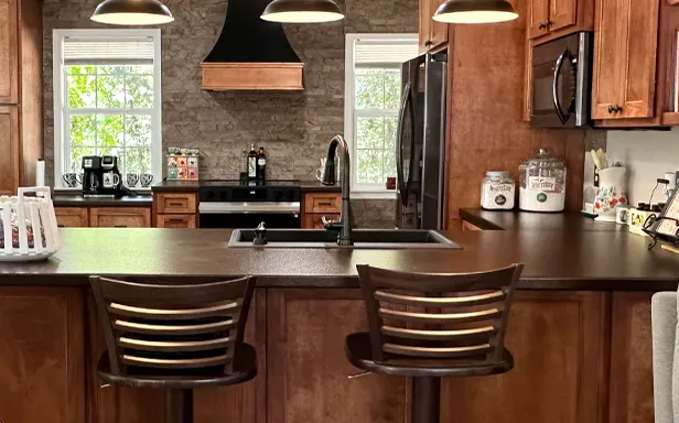 metal countertops in a kitchen