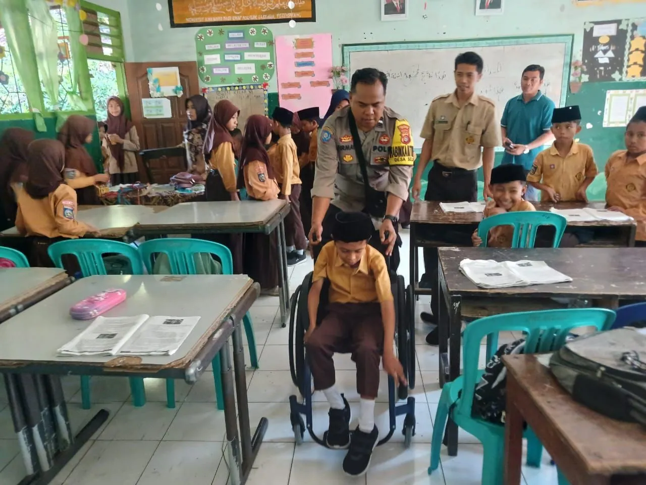 The arrival of a wheelchair