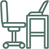 Icone Cadeira com Mesa e computador