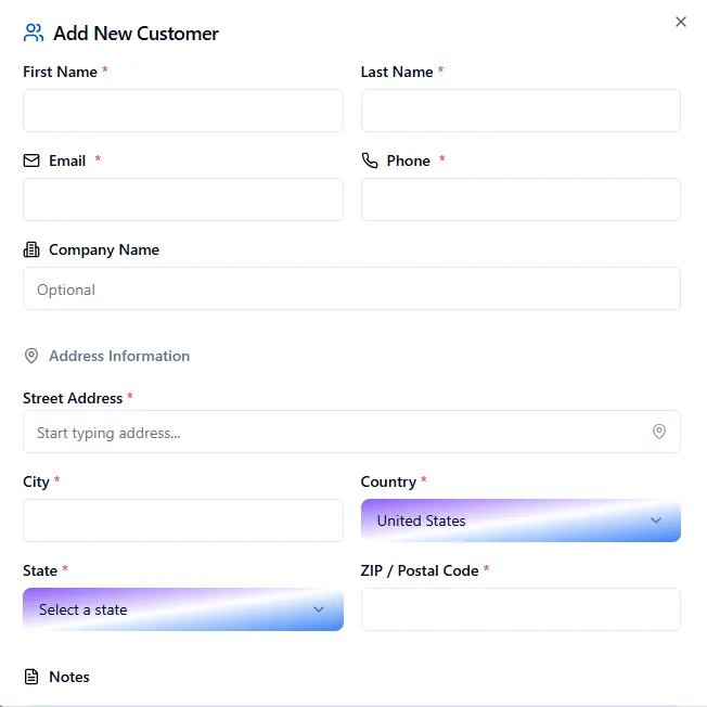 Image from invoicer.gg showing the customer set up process