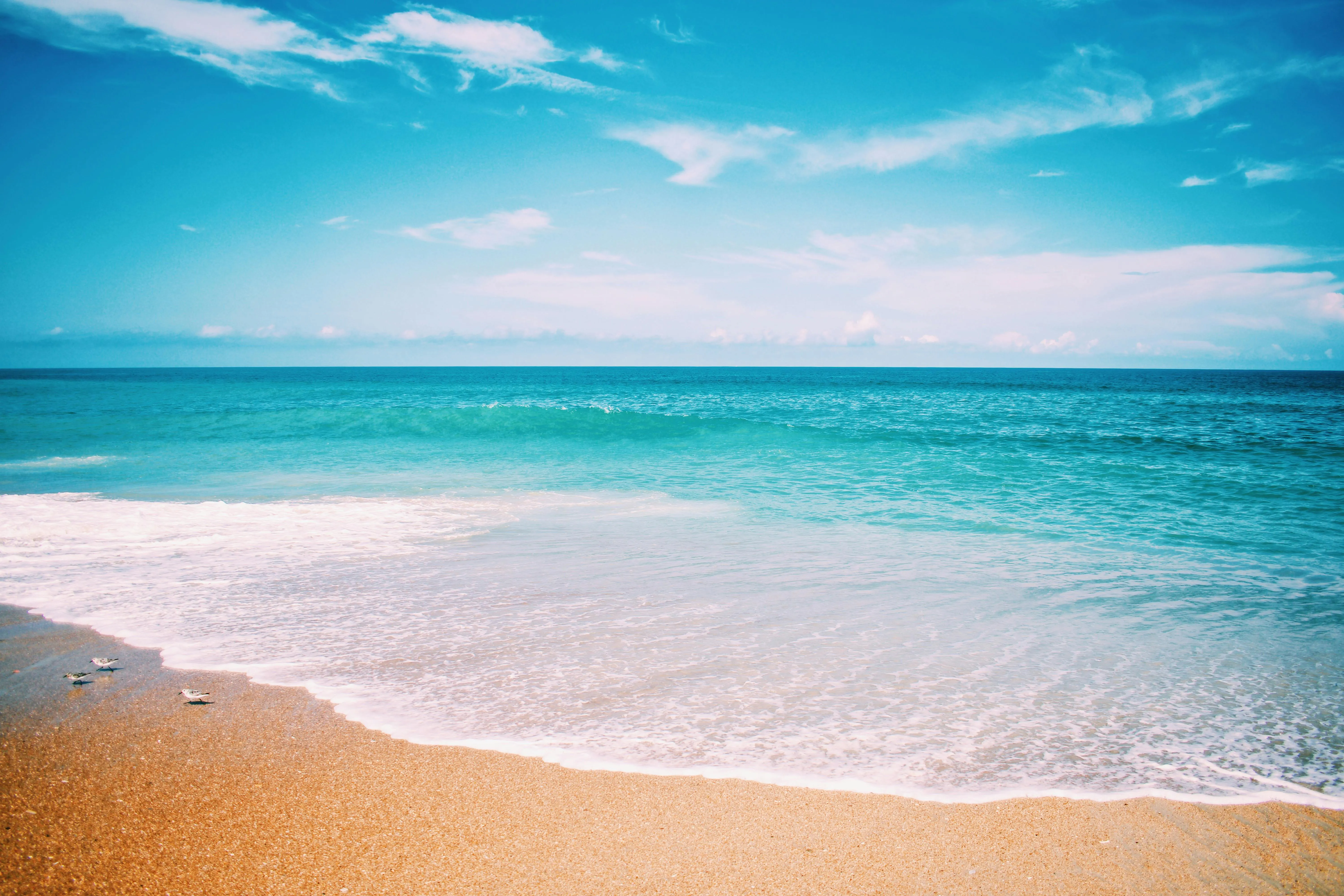 Beach with blue sky and sea