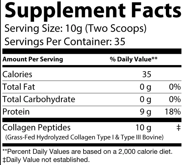 collagen peptides label