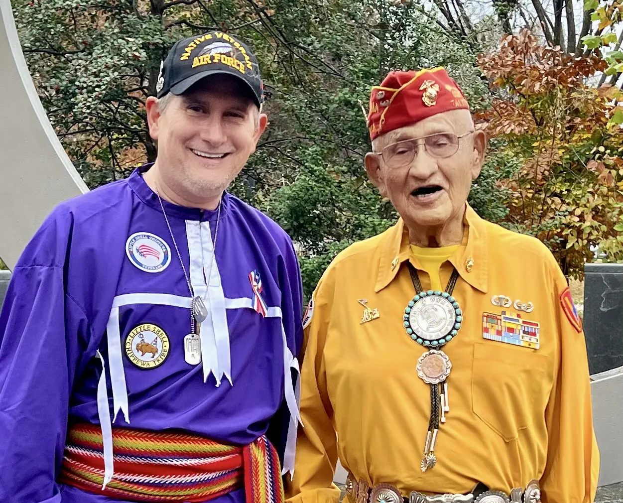Joe Paranteau and Thomas Begay at the Native American Veteran's Memorial Dedication