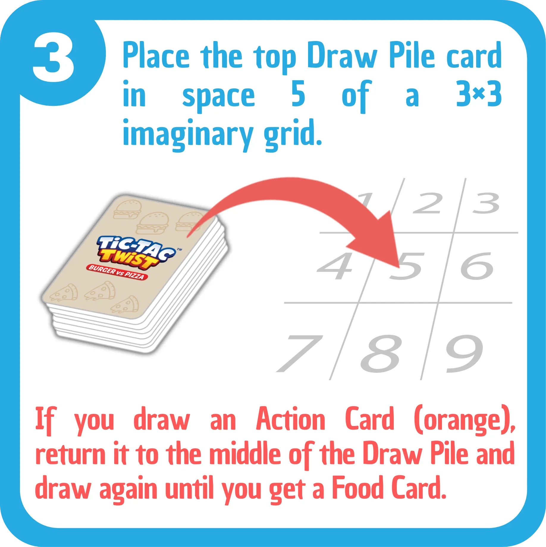 TIC-TAC TWIST - Burger Vs Pizza -Family Card Game